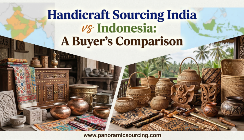 Handicraft sourcing India vs Indonesia